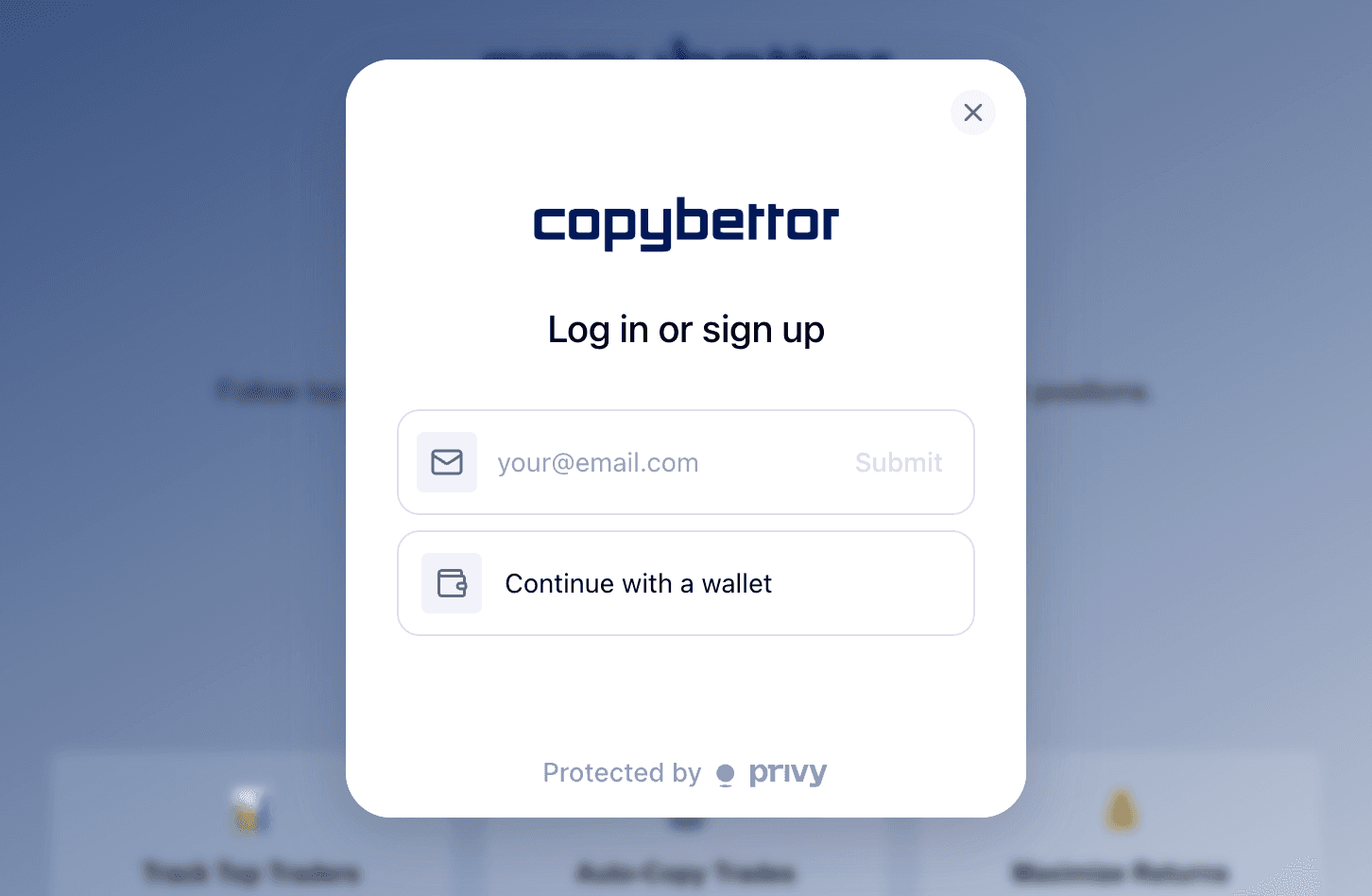 Create your account in seconds